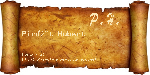 Pirót Hubert névjegykártya